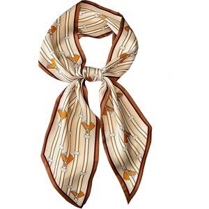 Women's brown Saddle Building Silky Fashion Scarf Purse For Handbags Head